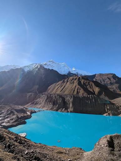 Panchakunda high-altitude lake on the North Annapurna Base Camp route