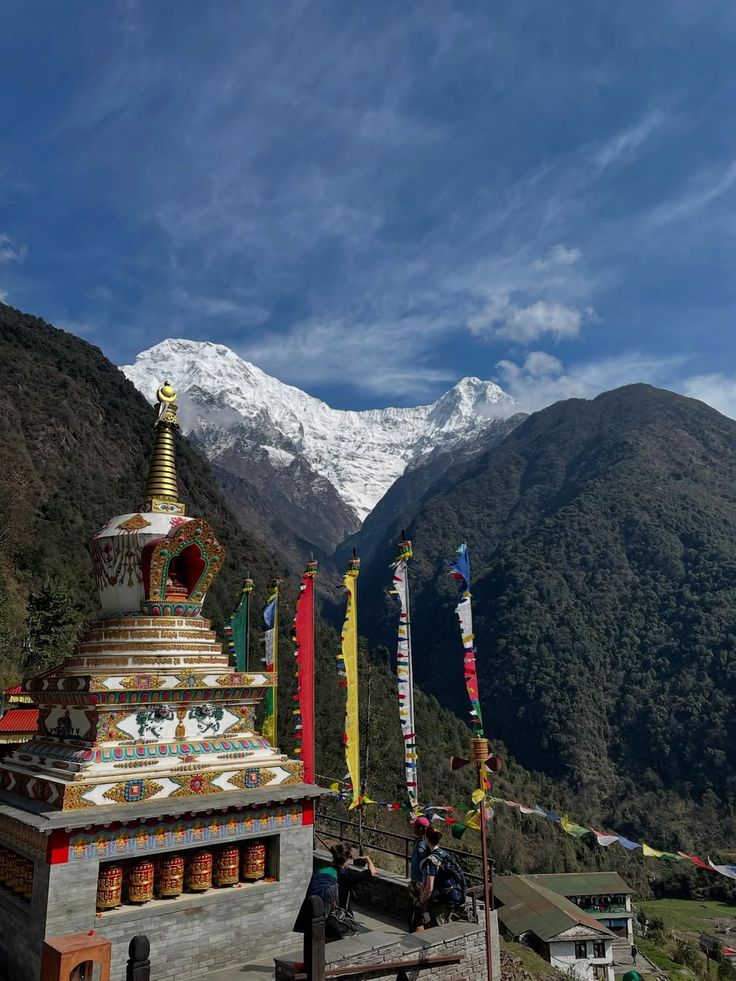 Stone trail through Chhomrong village on the Annapurna Base Camp trek