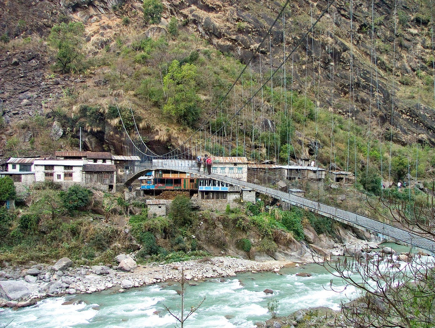 Marsyangdi Valley on the road toward Manang Nepal