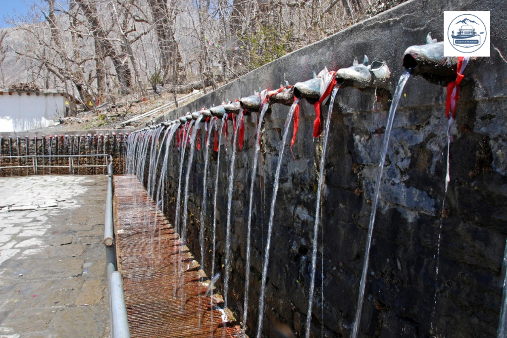 Sacred water spouts at Muktinath Temple in Mustang, Nepal.