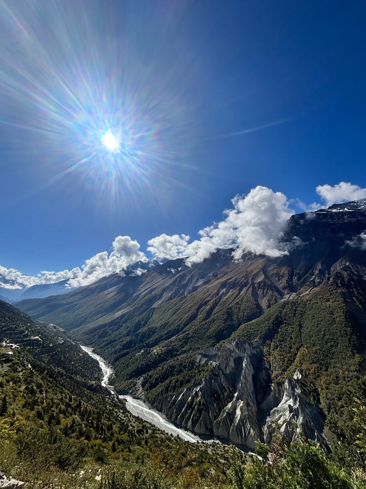 View at shree kharka towards tilicho lake trek